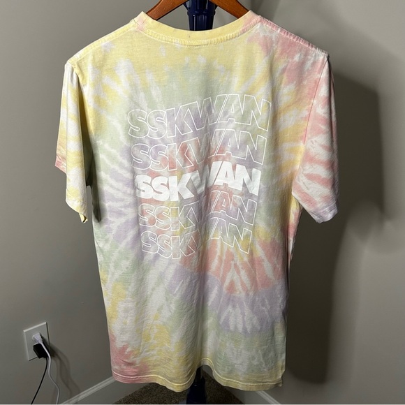 SSKWAN Tie Dye Logo T-Shirt | Pastel Festival Streetwear Sz M - Picture 2 of 8